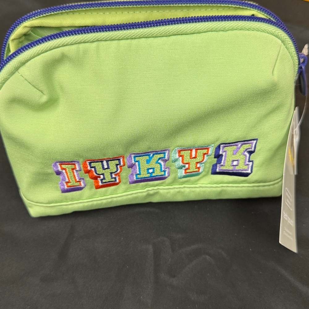 Green Embroidered Pouch IYKYK means if you know you know tech pouch new small